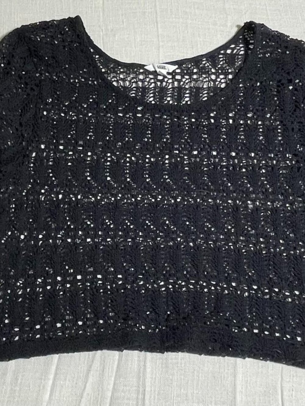 Womens Vans Black Knitted Crop Top (L)